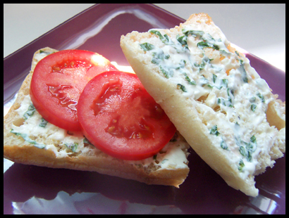 tomato sandwich with basil mayonnaise