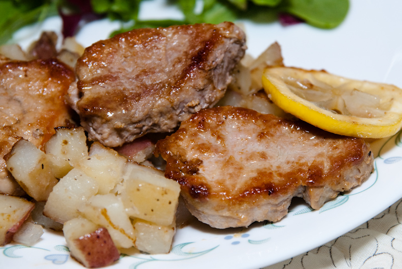 pan-seared pork tenderloin with lemon and potatoes