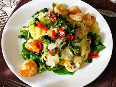 garlic shrimp and pasta