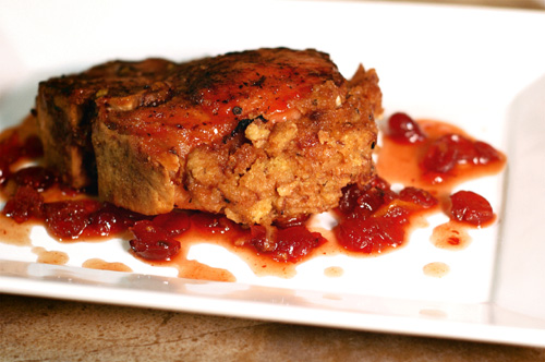 cornbread & cranberry stuffed and grilled chops
