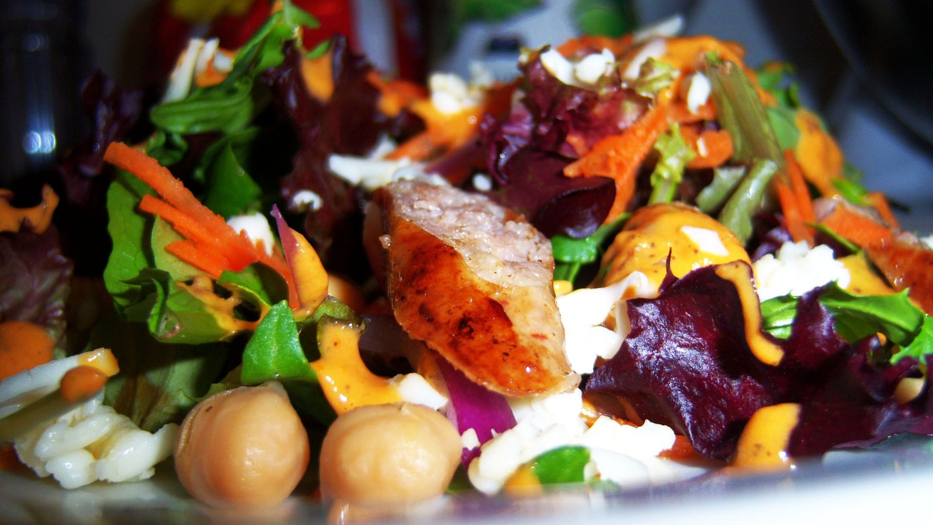 entree salad with grilled vegetable dressing
