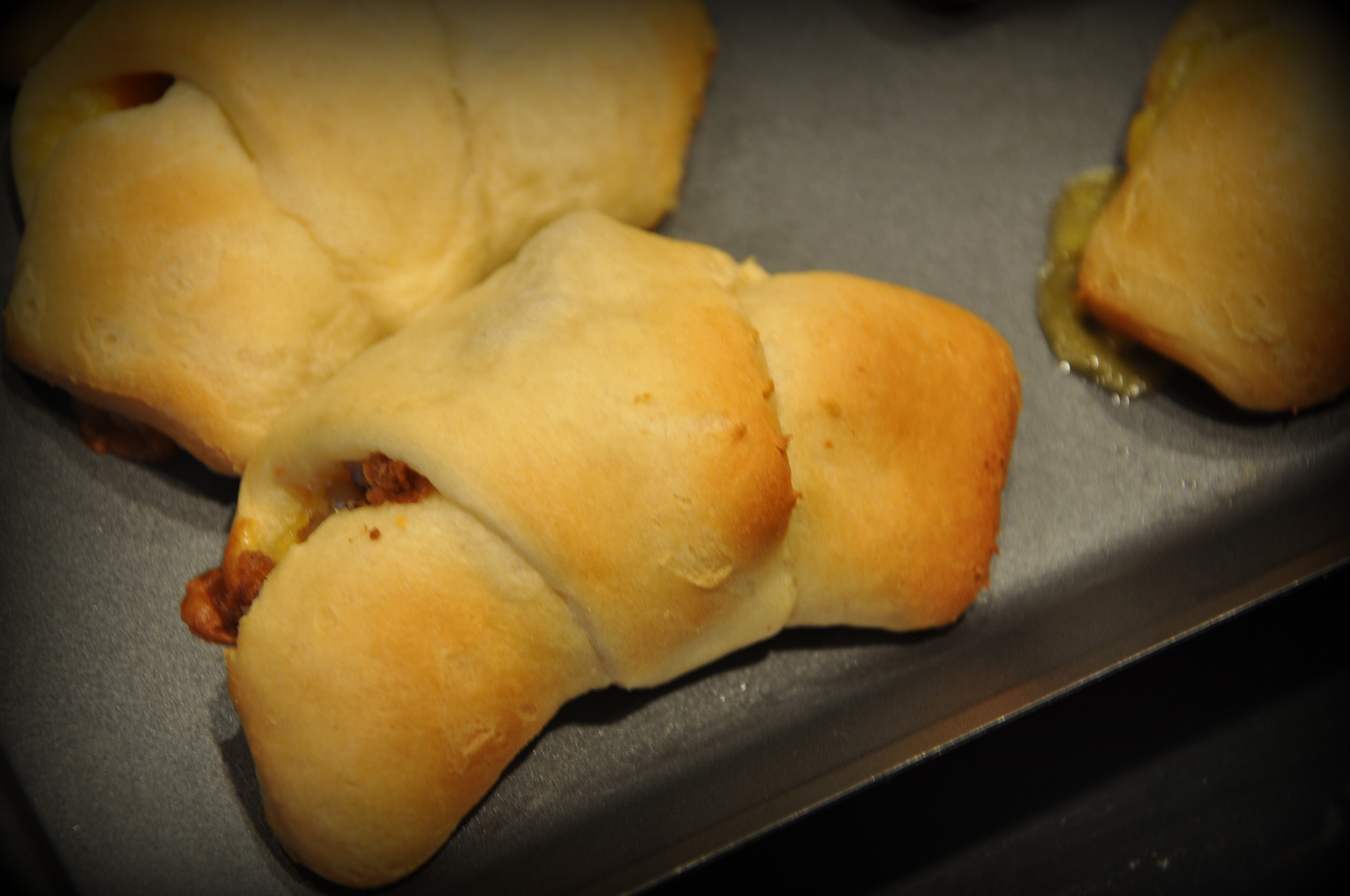 easy cheese and  sausage crescent rolls
