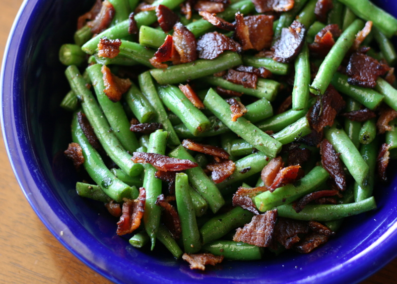 baco-fried green beans