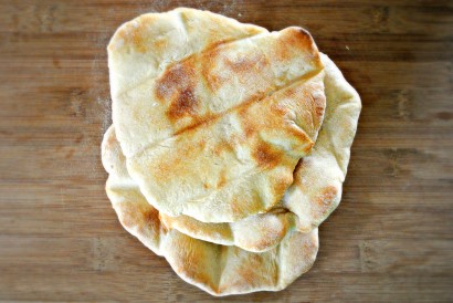 homemade rustic pita bread