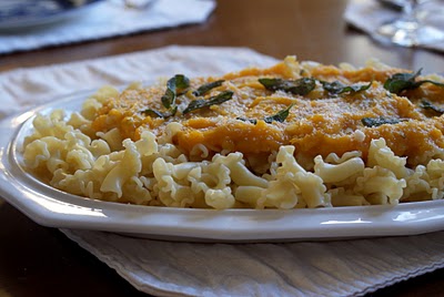 butternut squash pasta with parmesan and crispy sage