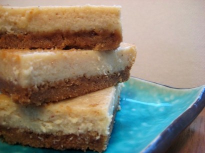 eggnog “cheesecake” squares (dairy- and gluten-free)
