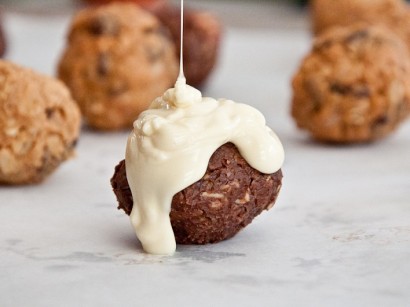 white chocolate kissed peanut butter balls