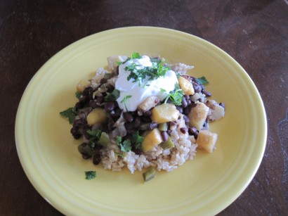 sweet and spicy black beans and rice