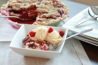 plum & raspberry pie