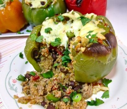 southwestern quinoa stuffed bell peppers