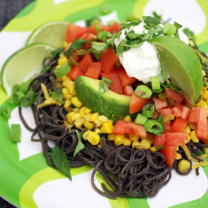mexican black bean spaghetti (gluten-free, grain-free, vegetarian)