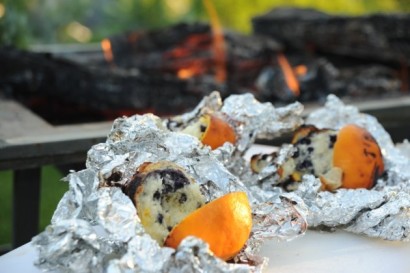 upscale campfire dessert – orange blueberry muffins