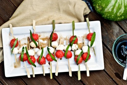 Watermelon Caprese Skewers with Honeyed Balsamic Vinegar | Tasty ...