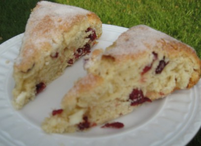 easy cranberry and white chocolate scones