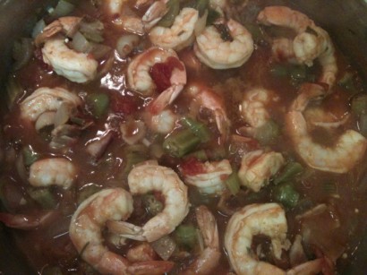 Shrimp and okra stew with a secret