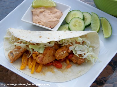 Healthy baja fish tacos with creamy chipotle sauce