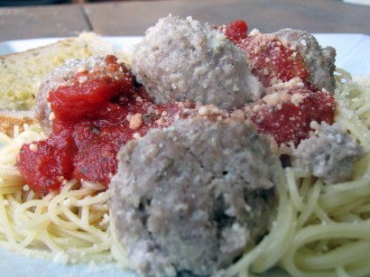 Turkey meatballs with angel hair pasta and homemade tomato sauce