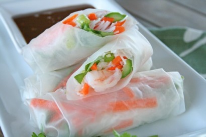 Shrimp Spring Rolls with Sweet & Spicy Peanut Dipping Sauce | Tasty Kitchen: A Happy Recipe ...