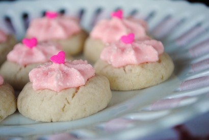 thumbprint cookies with cherry buttercream frosting