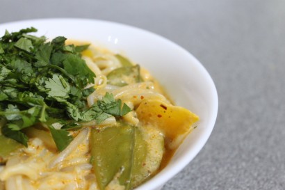 red thai curry style noodle soup