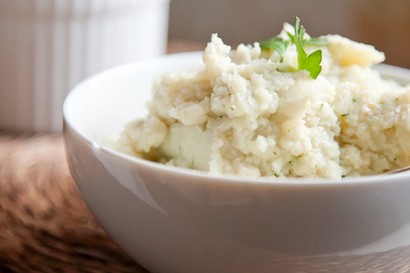 mock mashed potatoes (mashed cauliflower & cannellini beans)