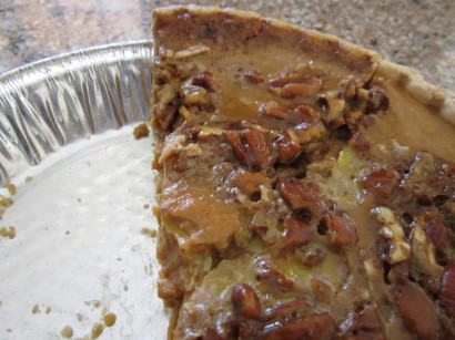sweet potato pie with pecan topping