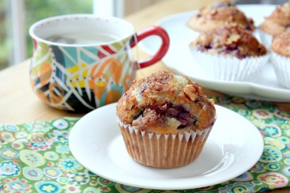 cherry walnut coffee cake muffins