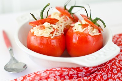 orzo stuffed tomatoes