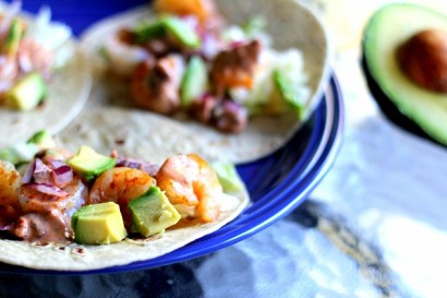 shrimp tacos with chipotle lime sauce