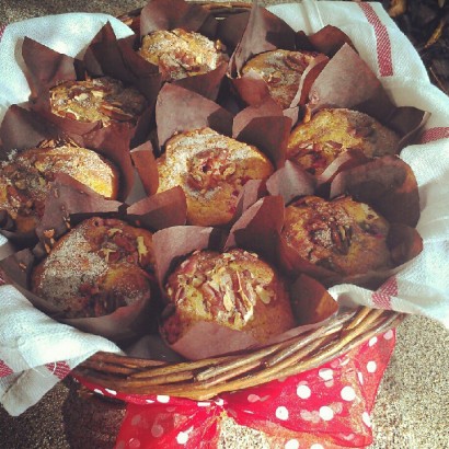 Cranberry pecan coffee cake muffins