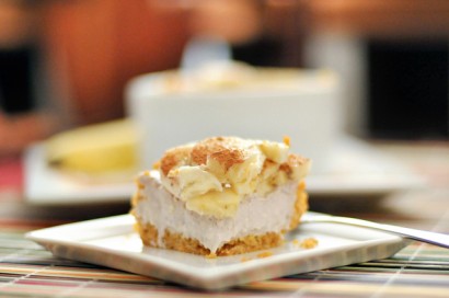 no-bake banana cream cheesecake for two