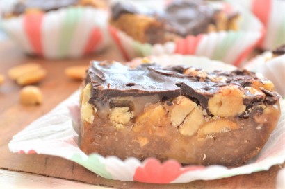 Homemade peanut cookie candy bars