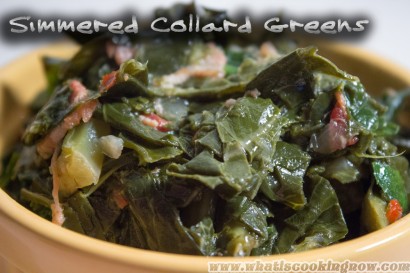 simmered collard greens with bacon