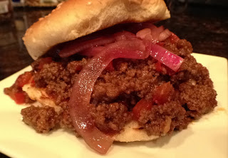 sloppy joes with pickled onions