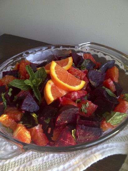 beet & orange salad with mint (vegan)