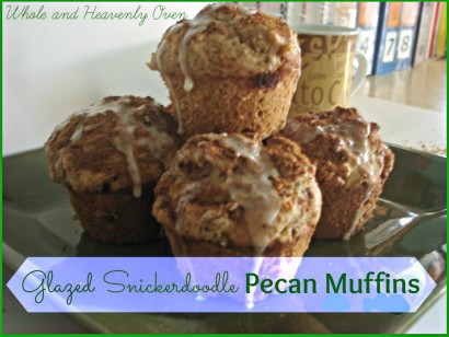 glazed snickerdoodle pecan muffins