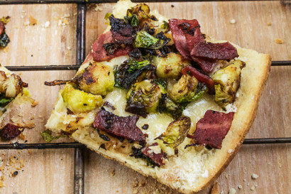 brussels sprouts & bacon pizza