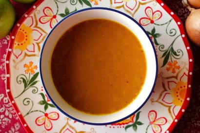 roasted squash and onion soup (with curry)