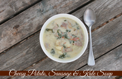 cheesy potato, sausage & kale soup