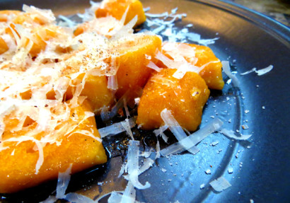gluten-free sweet potato gnocchi with brown butter and parmesan