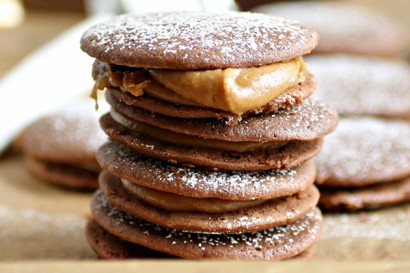 Chocolate and peanut butter whoopie pies