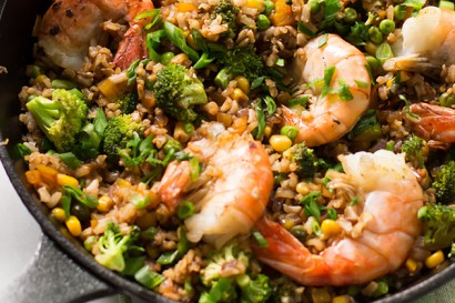 shrimp fried rice with broccoli