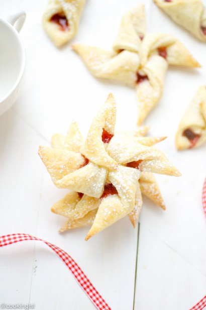 cherry jam cream cheese pastries (pinwheel cookies)