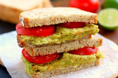 Smashed chickpea and avocado sandwich