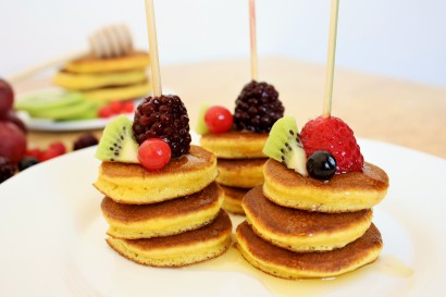 Mini Pancakes with Fresh Fruit