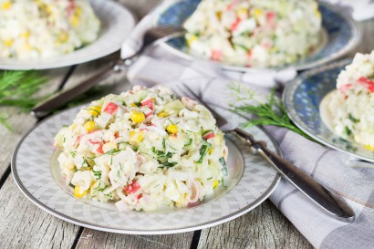 russian-style imitation crab salad
