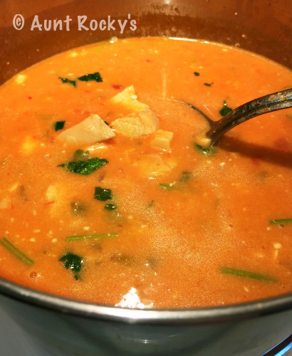 aunt rocky’s salsa soup with chicken