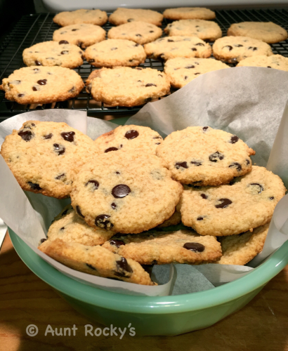 aunt rocky’s low carb toll house cookies (gluten free, sugar free)