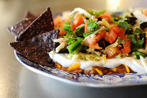 Tasty Kitchen Blog: Cinco de Mayo. Guest post by Jaden Hair of Steamy Kitchen, Mexican Layer Dip recipe from Ree Drummond.