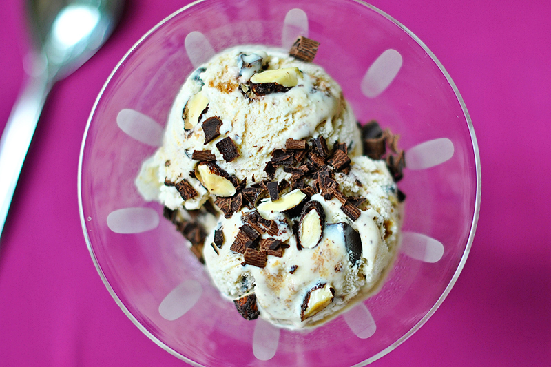 Tasty Kitchen Blog: Amaretti Semifreddo with Chocolate and Toasted Almonds. Guest post by Maggy Keet of Three Many Cooks, recipe from Three Many Cooks.